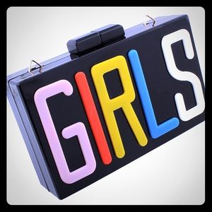 NWT Black Acrylic Girls Clutch